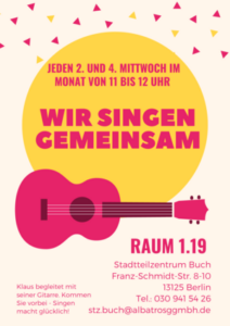 Stadtteilzentrum Buch: Singen Sie mit! @ Bucher Bürgerhaus, R. 1.20