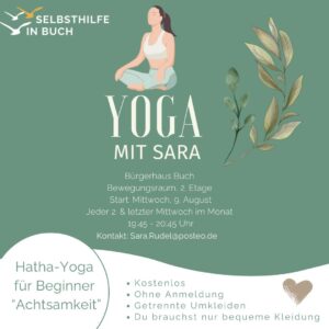 Selbsthilfe in Buch: Yoga mit Sara @ Bucher Bürgerhaus, 2. OG, Sportraum